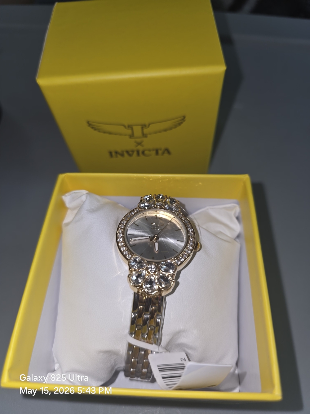 Invicta Gold Crystal Accent Bracelet Watch - Gold. New In Box. MFRP:$149